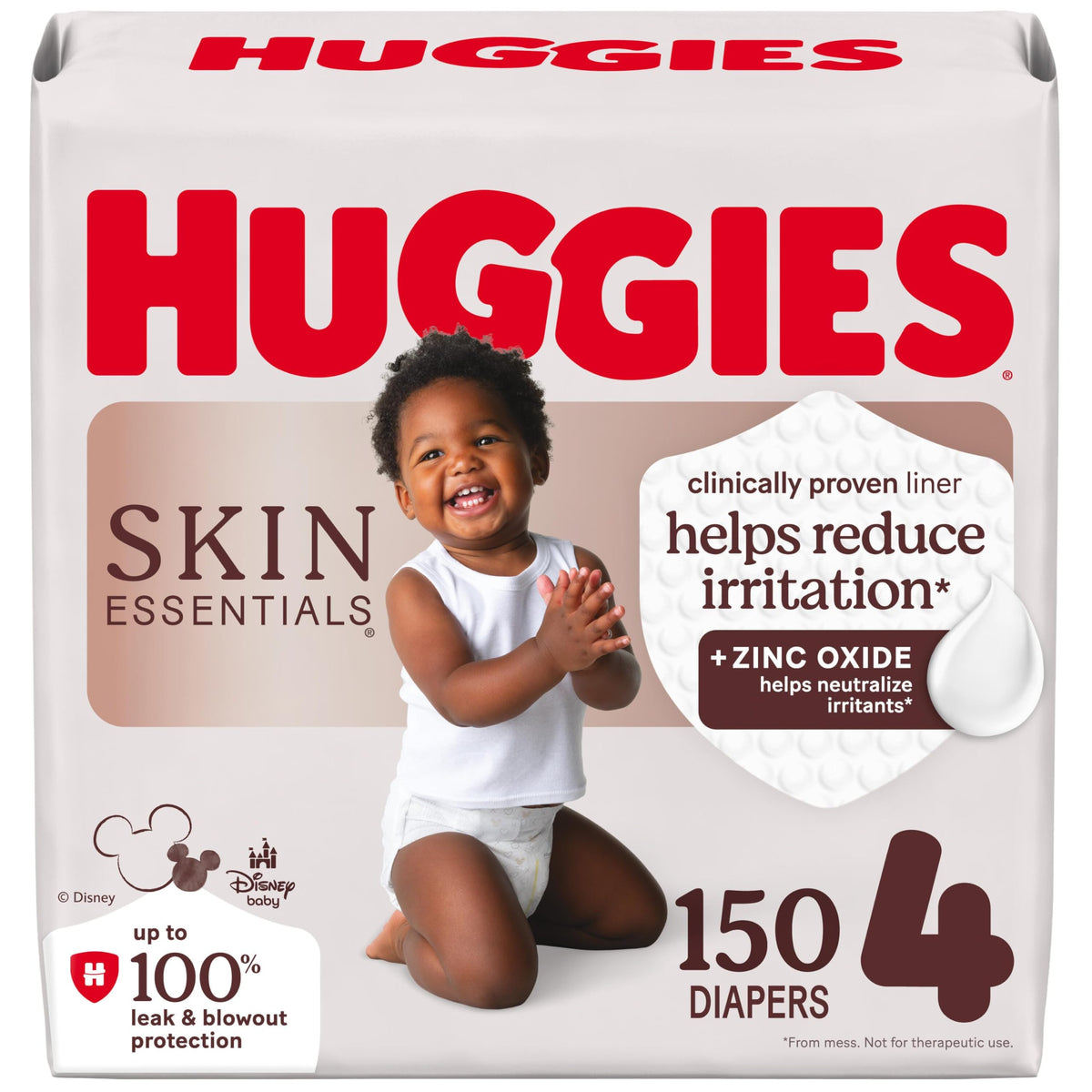 Huggies Skin Essentials Baby Diapers, Size 4 (22-37 lbs), 150 Count