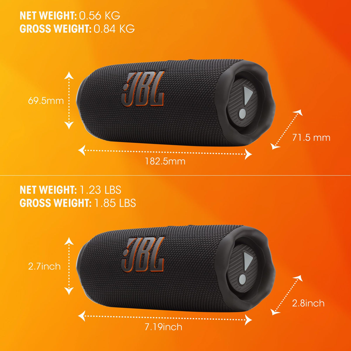 JBL Flip 7 Portable Waterproof Speaker, White