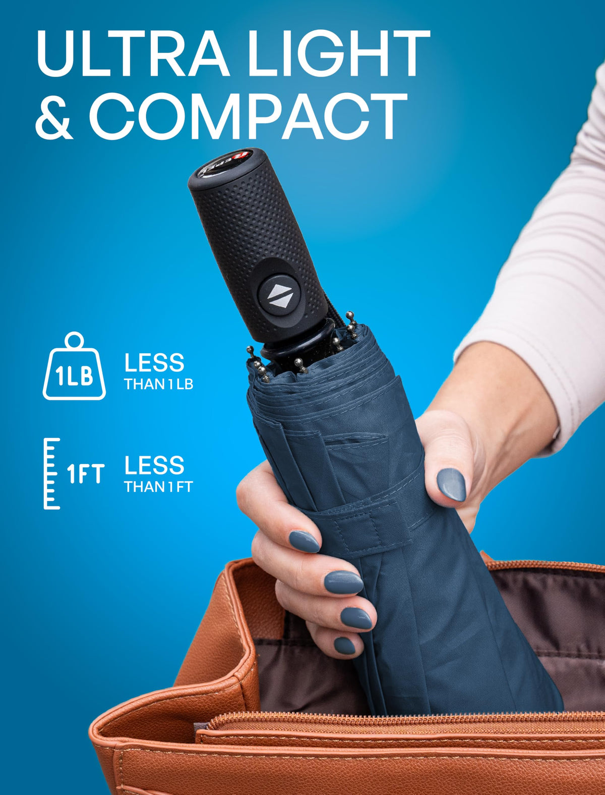 Repel Windproof Compact Travel Umbrella, Navy