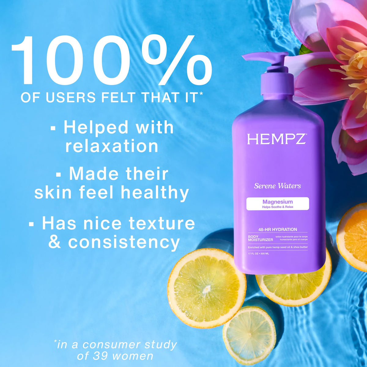 Hempz Magnesium Body Lotion, Serene Waters, 17 fl oz