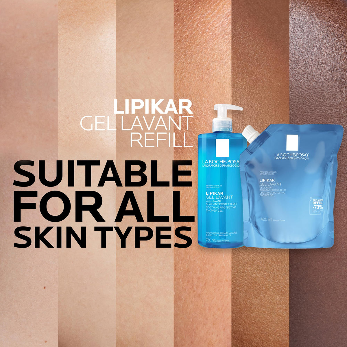 La Roche-Posay Lipikar Cleansing Gel Body Wash Refill, 400 mL