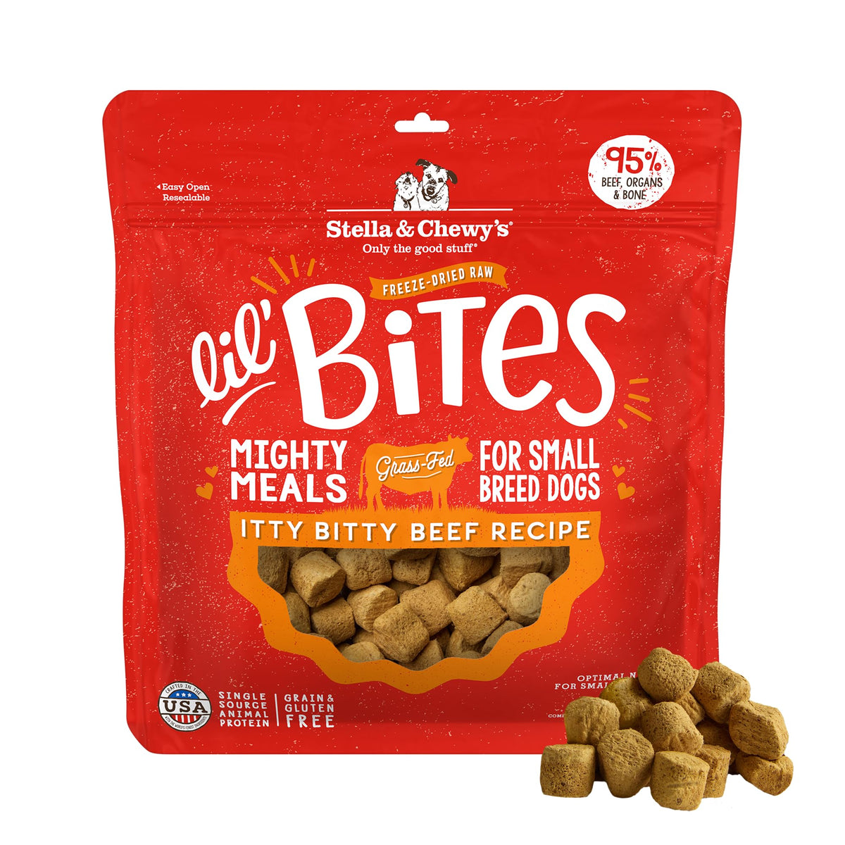 Stella & Chewy's Lil' Bites Dog Treats, Itty Bitty Beef, 198g