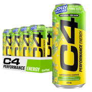 C4 Performance Energy Drink, Jolly Rancher Green Apple, 12 x 473 ml