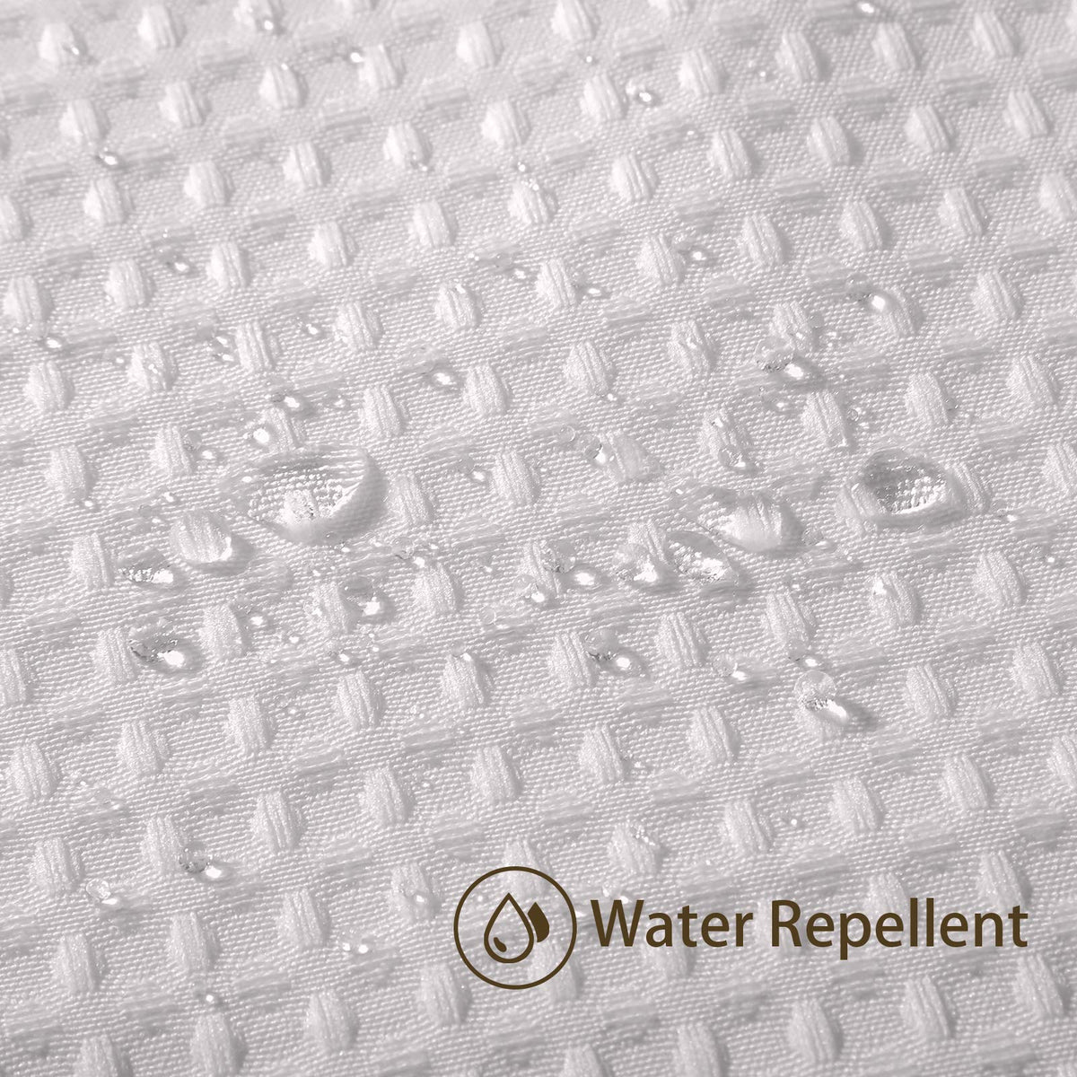 Waffle Weave Fabric Shower Curtain with Hooks, 72" x 72", White