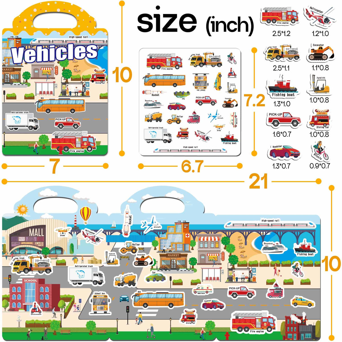 iGetooy Reusable Jelly Sticker Books for Kids (6 Sets)