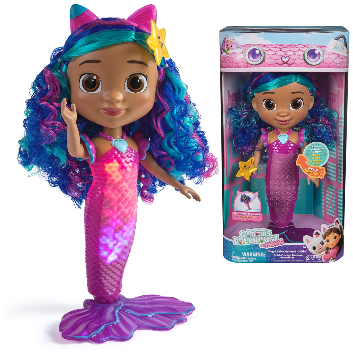 DreamWorks Gabby's Dollhouse Sing & Shine Mermaid Gabby Doll