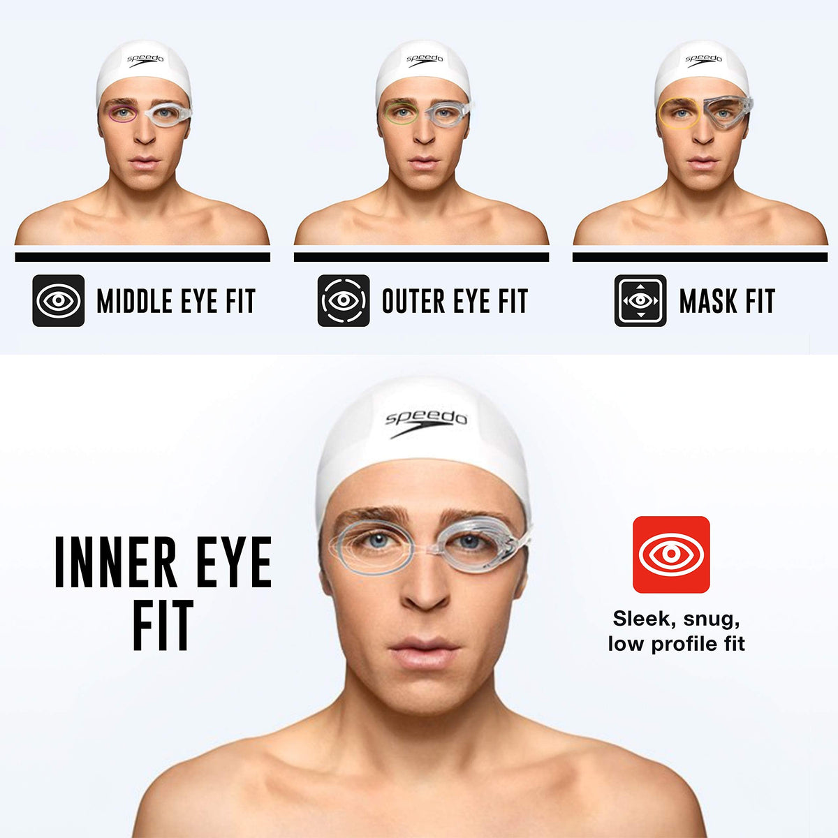Speedo Adult Mirrored Vanquisher 2.0 Swim Goggles, Red, One Size