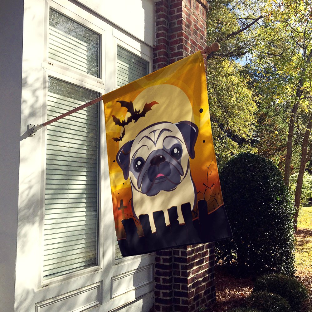 Caroline's Treasures Halloween Fawn Pug House Flag, Large