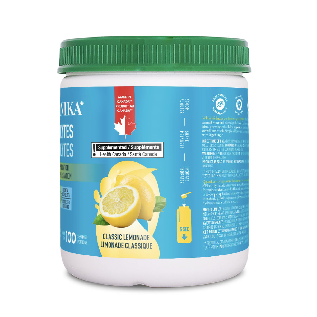 Organika Electrolytes Powder, Classic Lemonade, 350 g