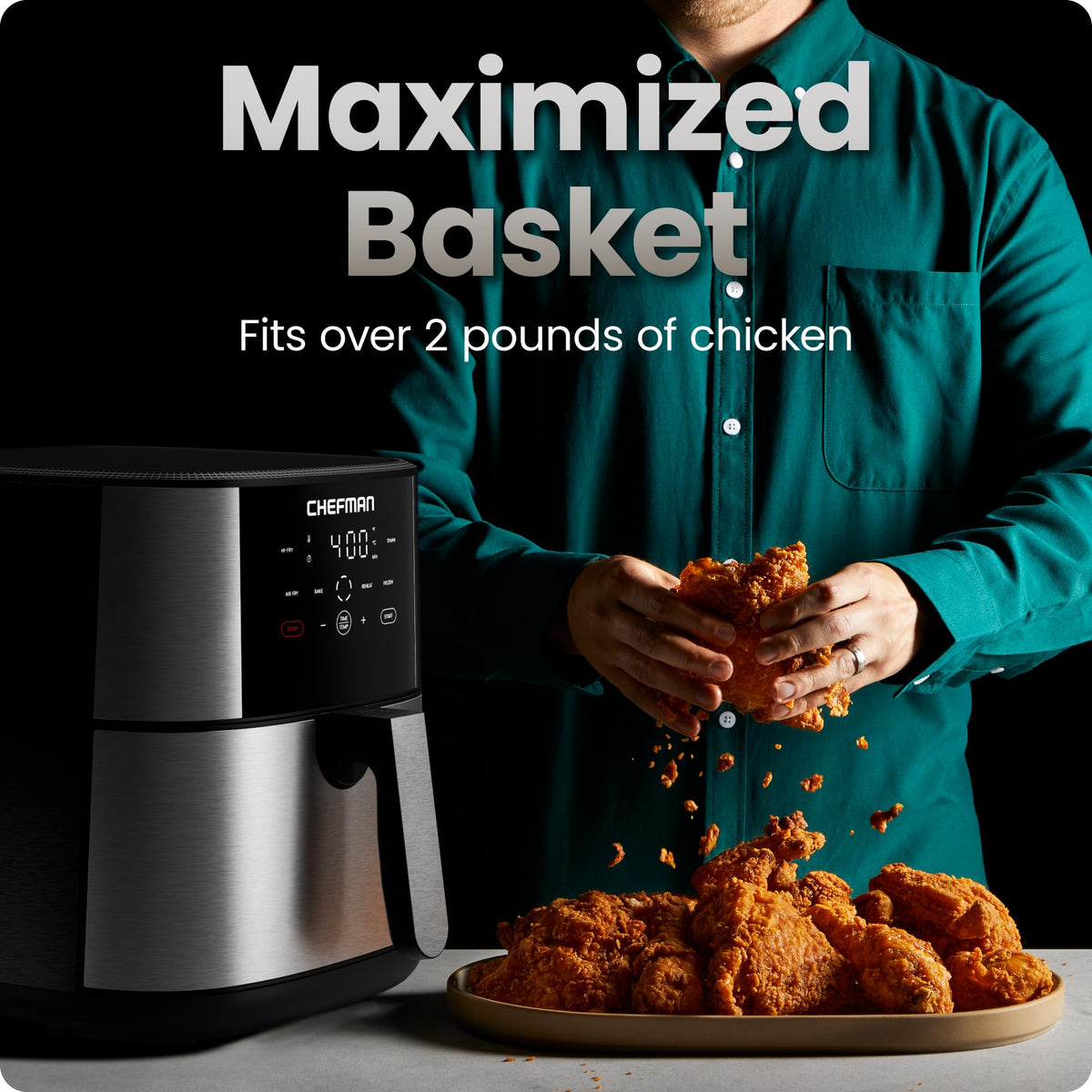 Chefman TurboFry Touch Air Fryer, XL 8-Qt (7.5 L)