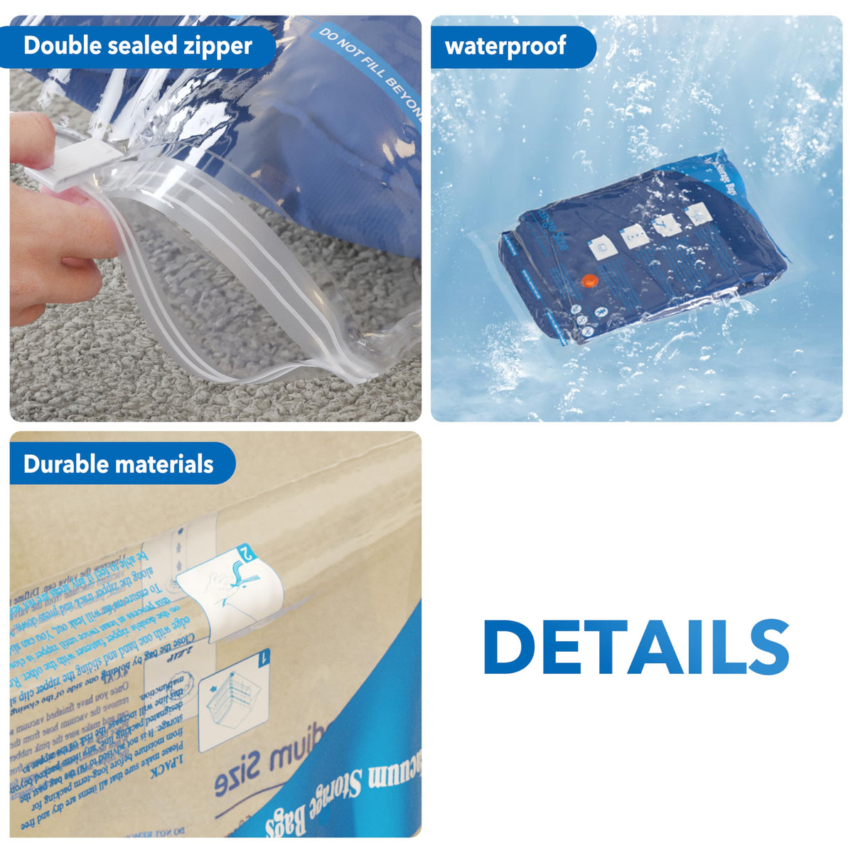 MEIQIHOME Vacuum Storage Bags with Electric Pump, 24 Pack