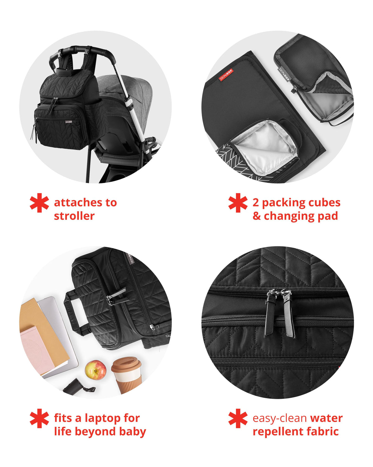 Skip Hop Forma Diaper Bag Backpack, Black
