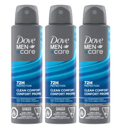 Dove Men+Care Dry Spray Antiperspirant, Clean Comfort, 107 g, 3 Pack