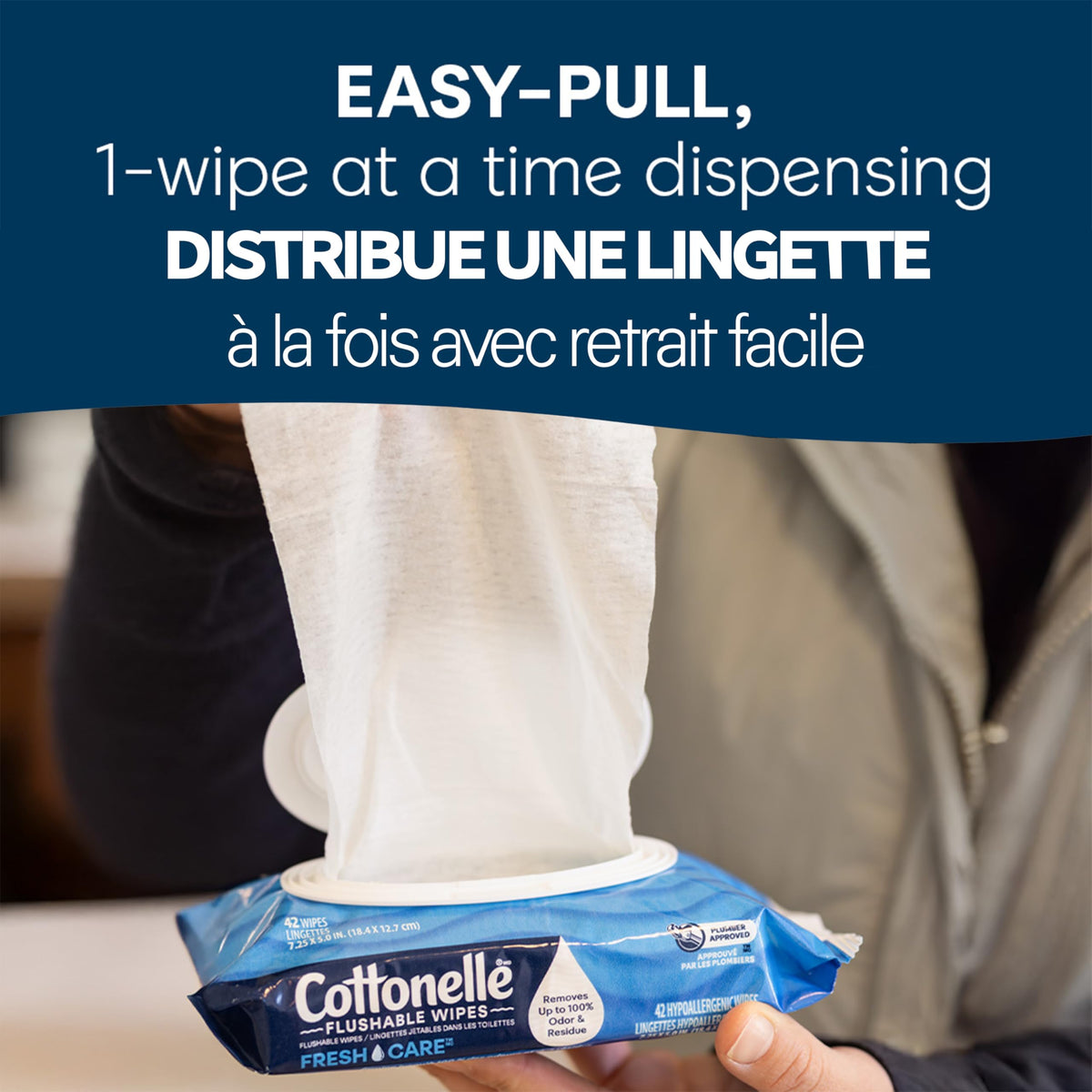 Cottonelle FreshCare Flushable Wet Wipes, 16 Packs of 42, 672 Wipes