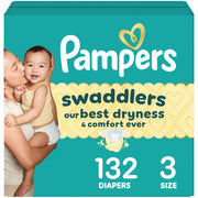 Pampers Swaddlers Diapers, Size 3, 132 Count