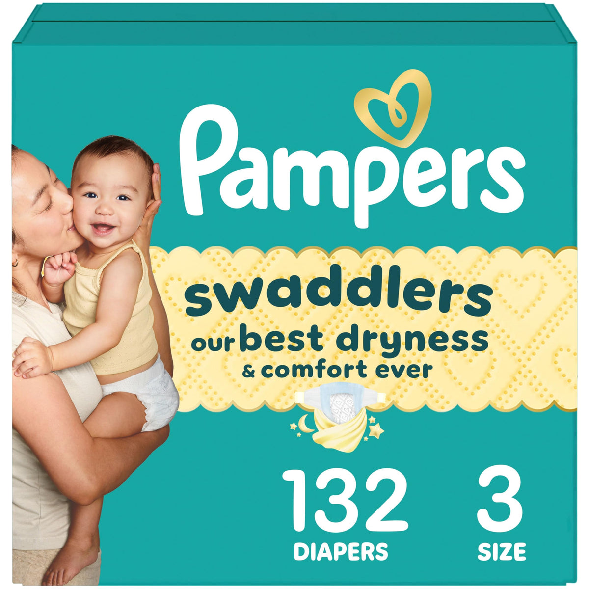 Pampers Swaddlers Diapers, Size 3, 132 Count