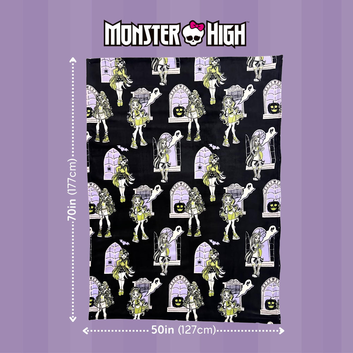 Franco Monster High Halloween Plush Throw Blanket, 50 x 70 Inch