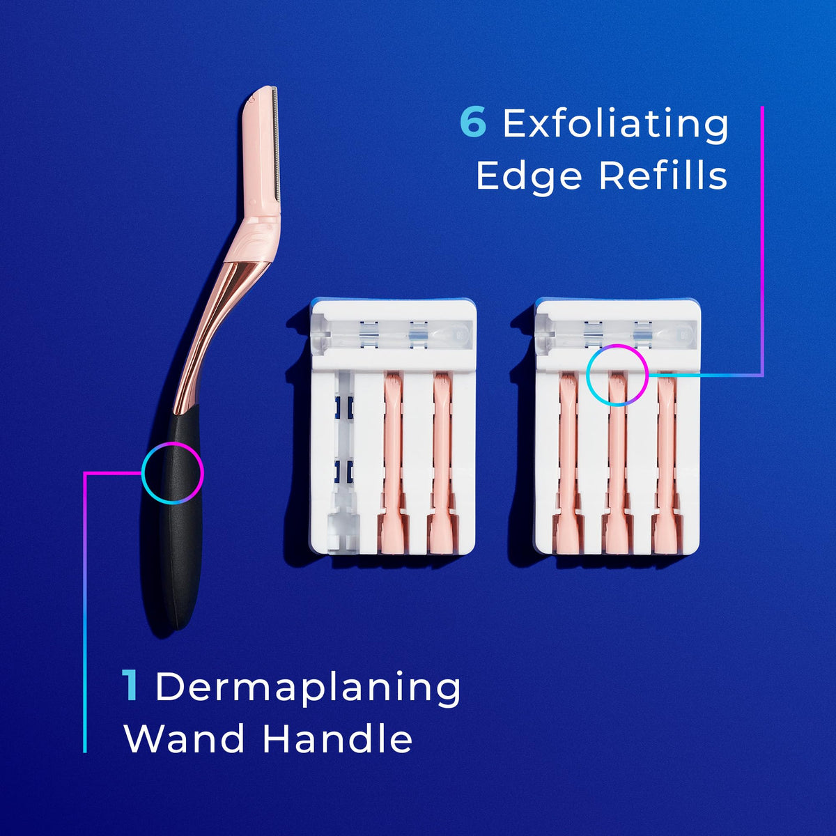 Schick Hydro Silk Dermaplaning Wand for Women, Handle and 6 Blades