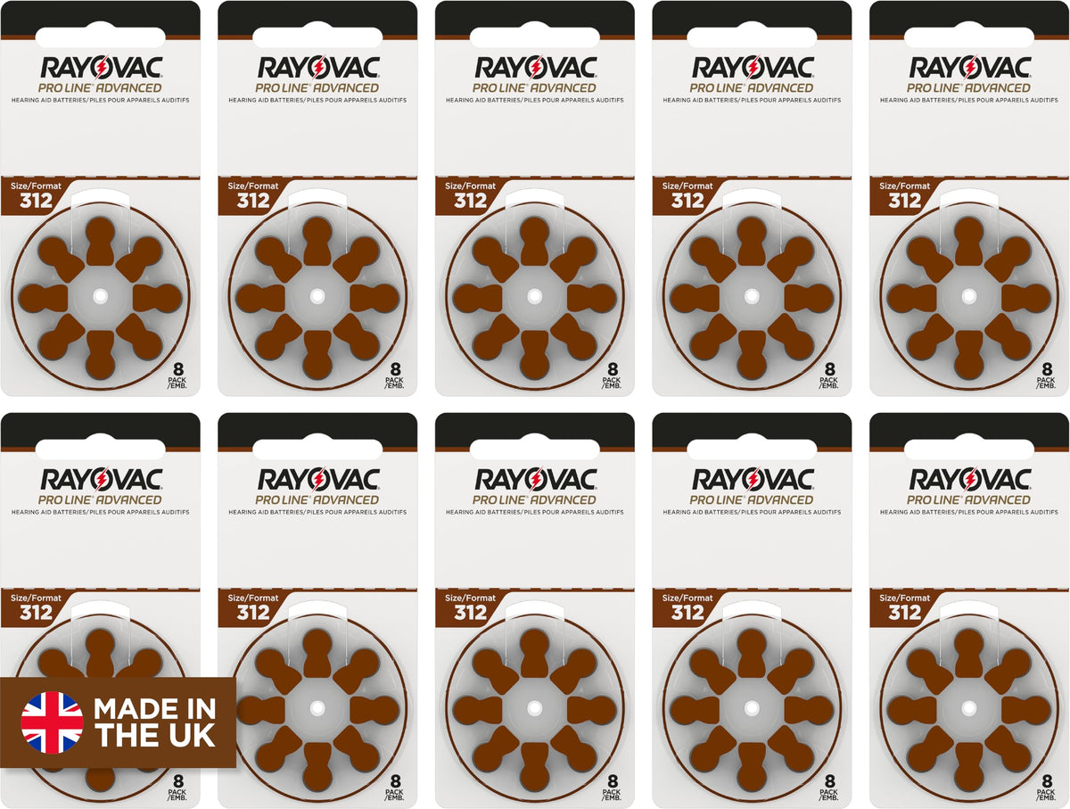 Rayovac ProLine Size 312 Hearing Aid Batteries, 80 Count