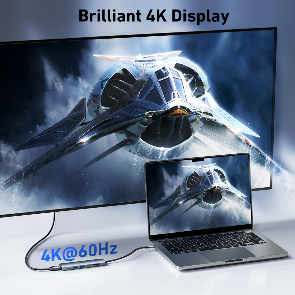 BENFEI 7-in-1 USB C Hub, 4K@60Hz HDMI, 100W Charge, SD/TF Reader