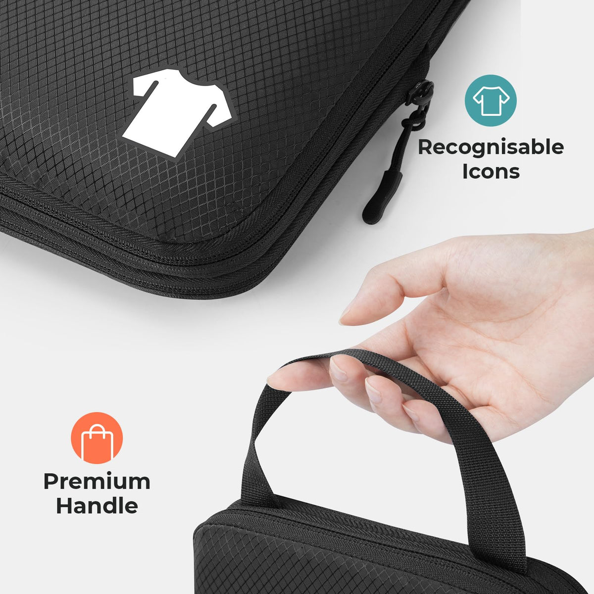 Samfolk Compression Packing Cubes, 8 Set, Black