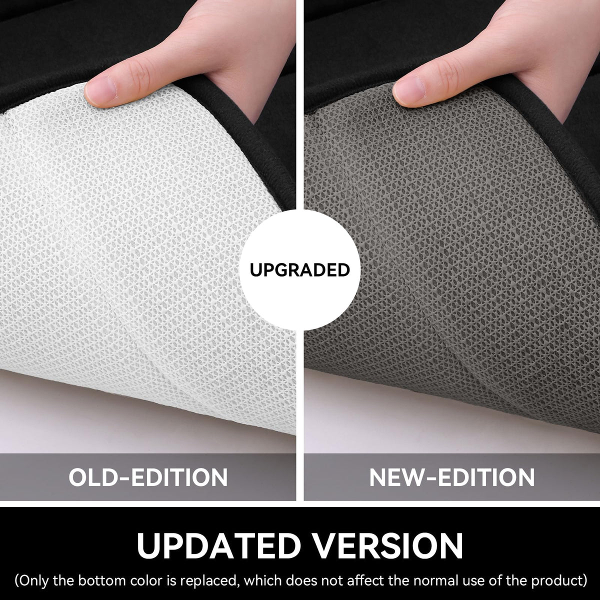 OLANLY Memory Foam Bath Mat, 16" x 24", Black