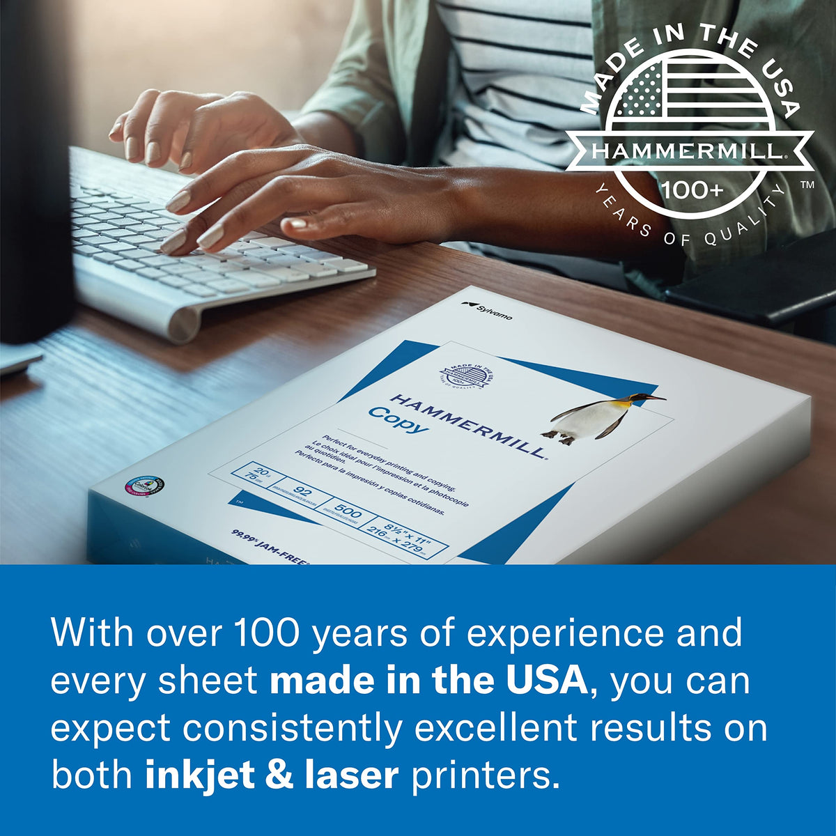 Hammermill A4 Copy Paper, 20 lb, 210mm x 297mm, 500 Sheets