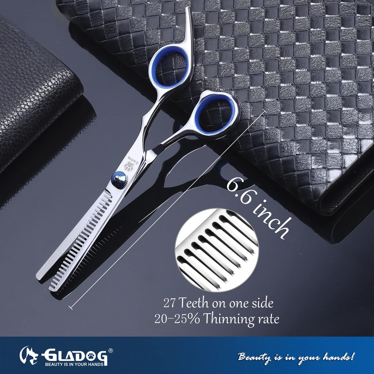 GLADOG 6-in-1 Dog Grooming Scissors Kit with Round Tips
