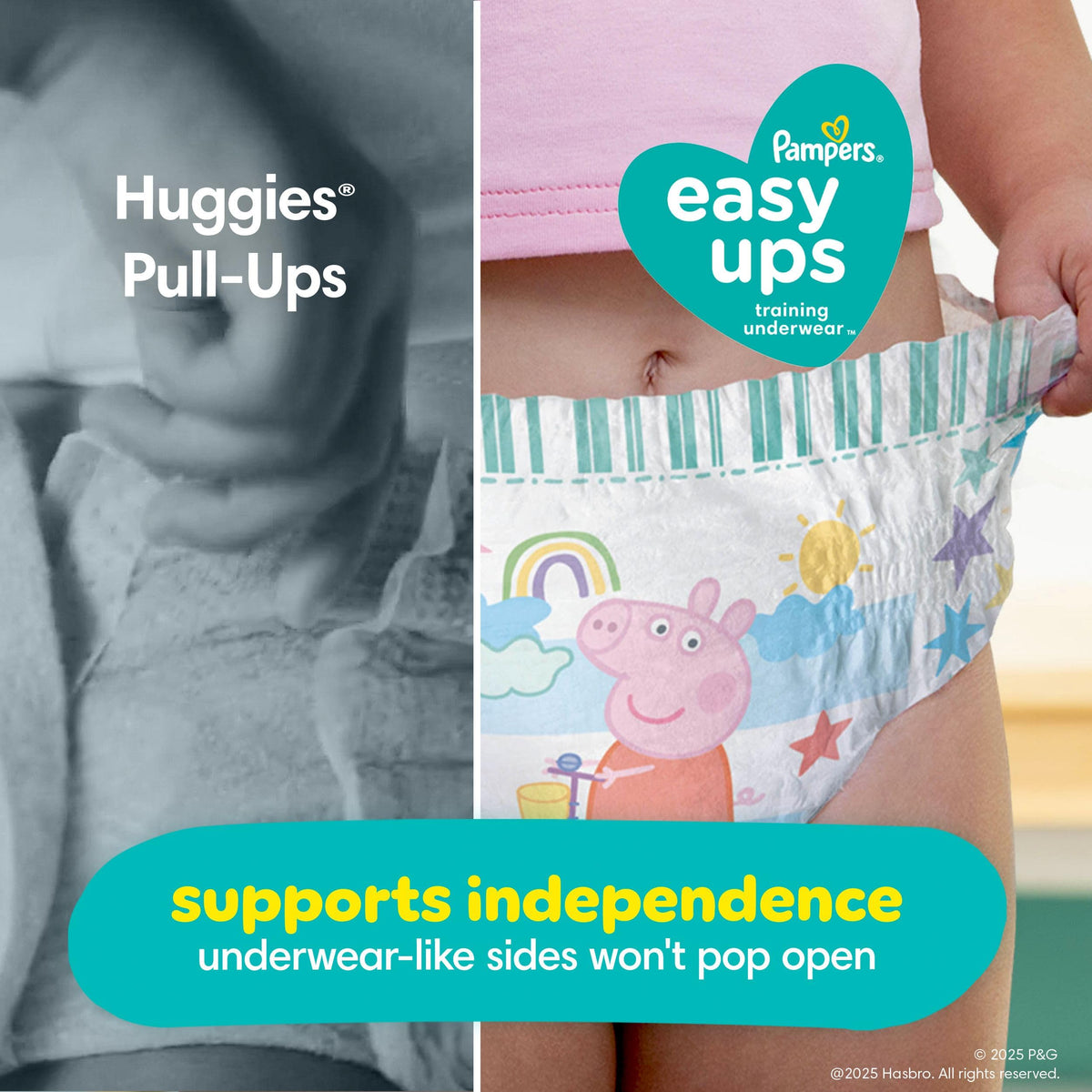 Pampers Easy Ups Potty Training Pants, Peppa, Size 5 (3T-4T), 66 Count