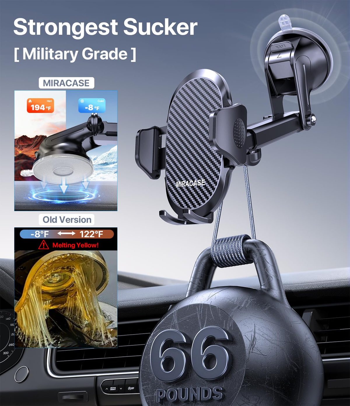 Miracase 4-in-1 Car Phone Mount with Suction Cup