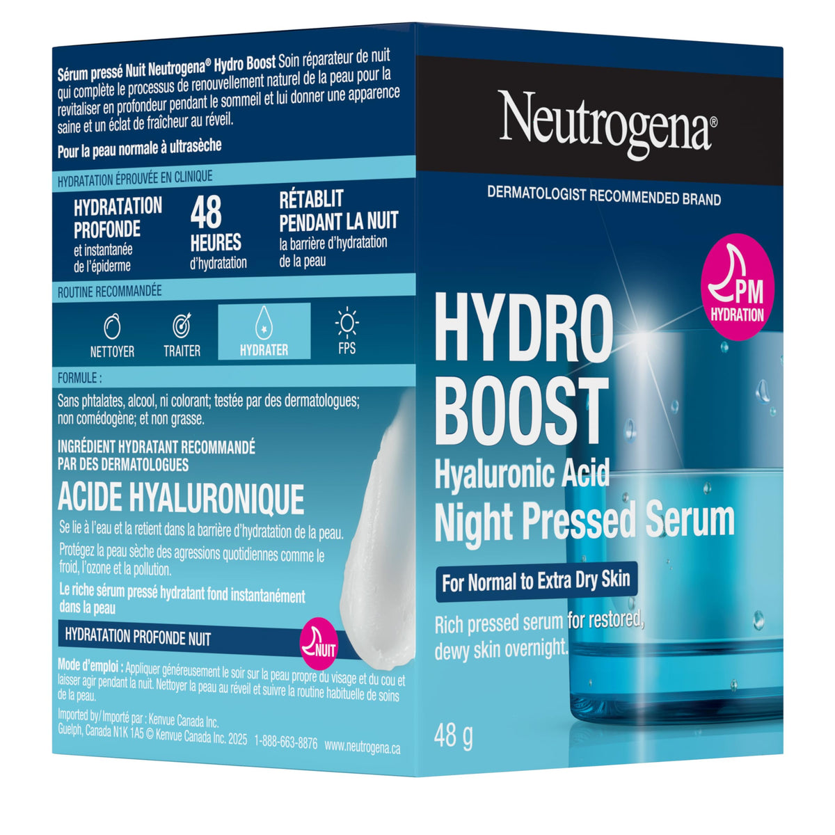 Neutrogena Hydro Boost Night Pressed Face Serum, 48 g