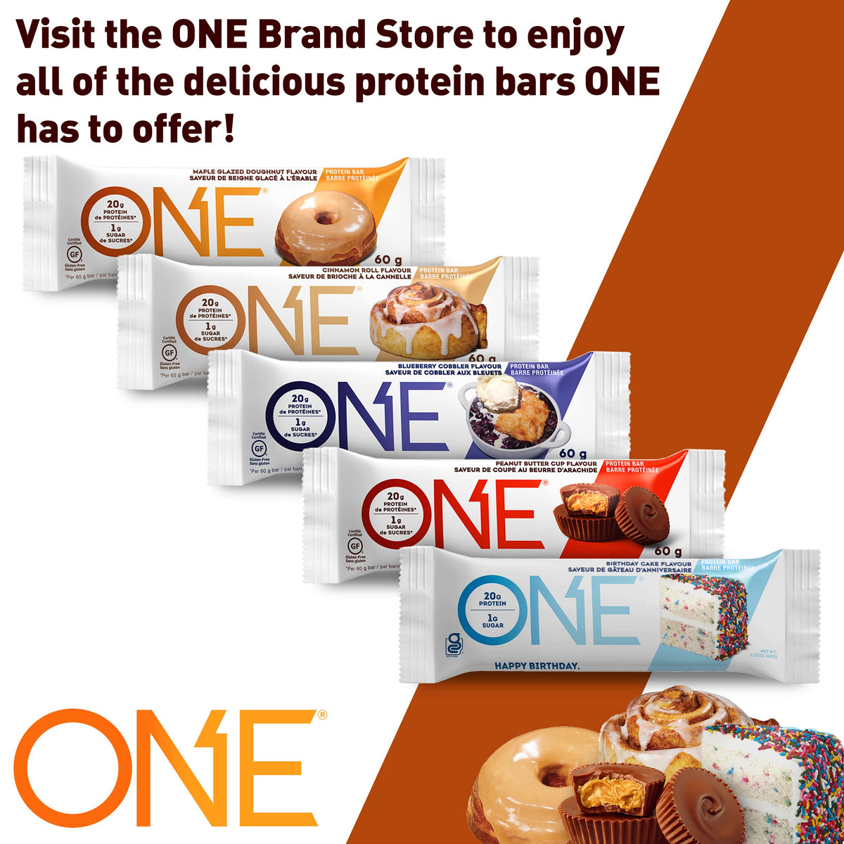 ONE Protein Bars, Maple Glazed Doughnut, 12 x 60 g