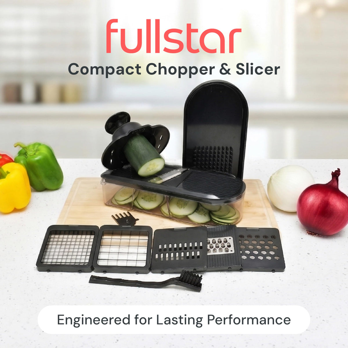 Fullstar Pro Core Vegetable Chopper and Mandoline Slicer, Black
