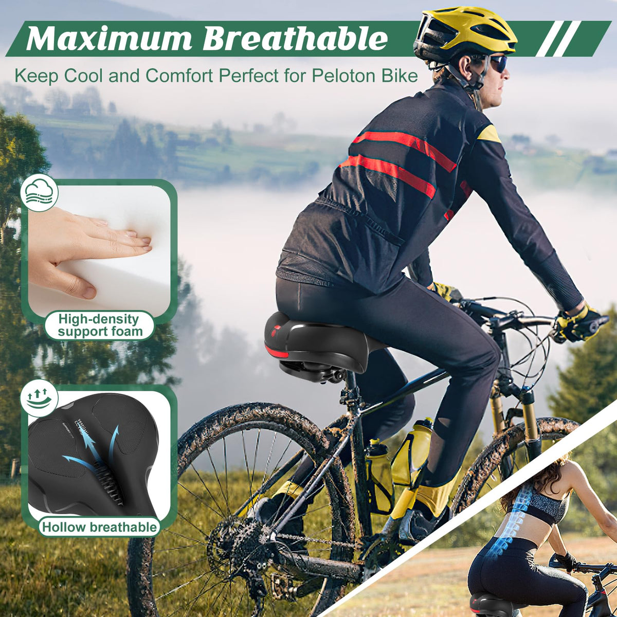 Dual Shock Absorbing Wide Waterproof Bike Seat