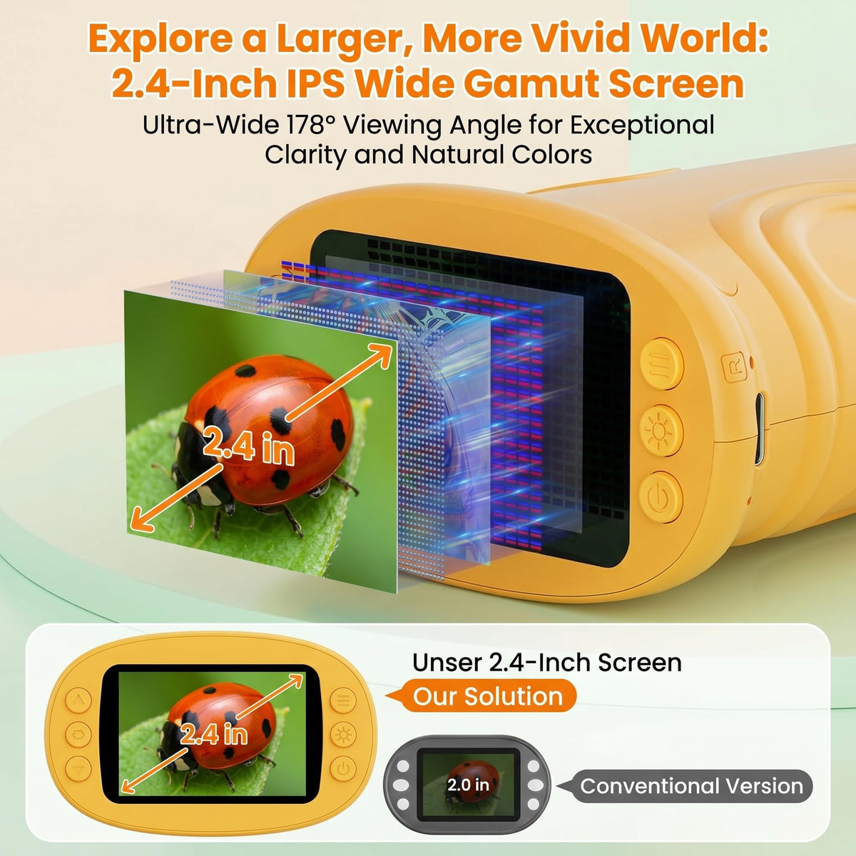 OAEBLLE 1000X Kids' Digital Microscope with 2.4" Screen