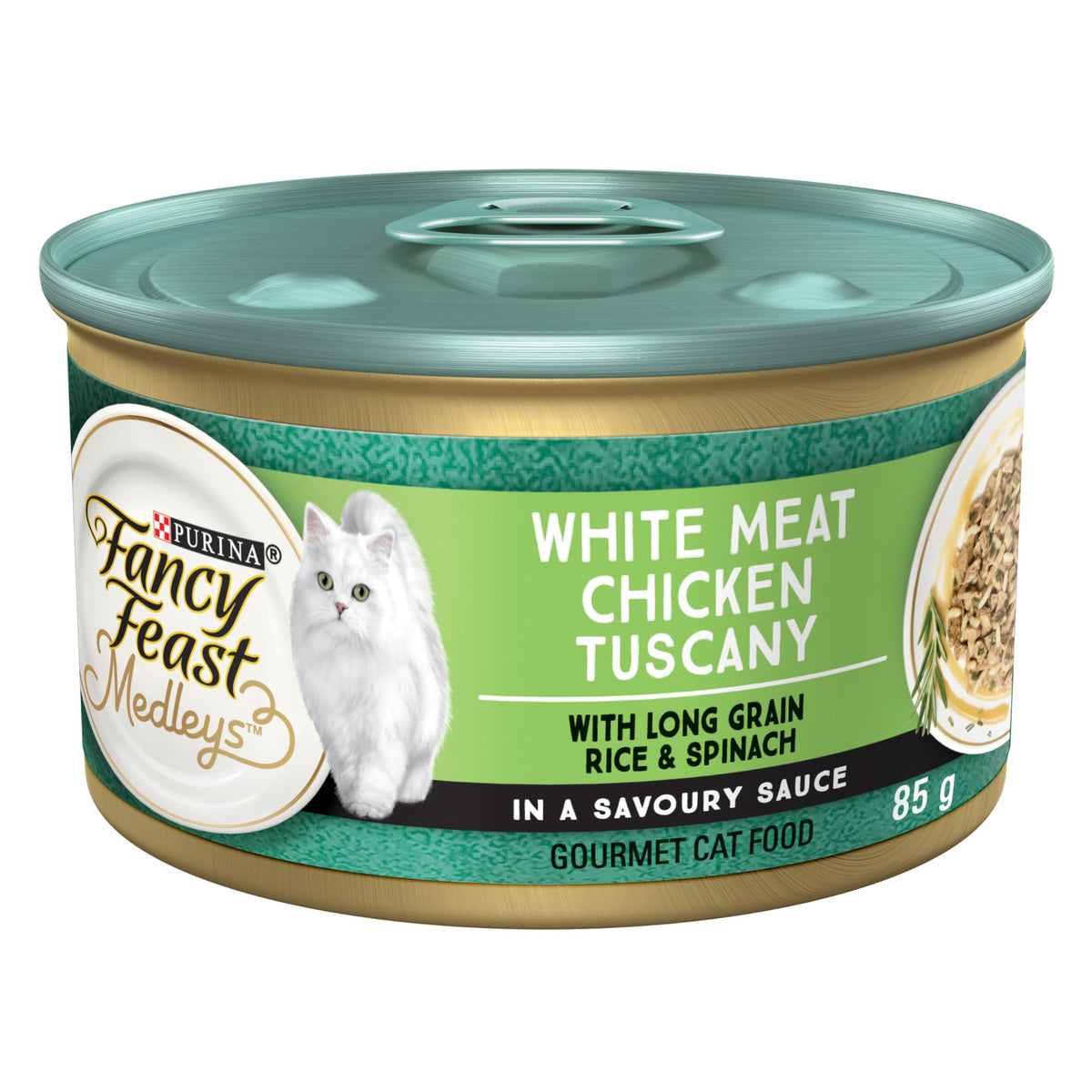 Fancy Feast Medleys White Meat Chicken Tuscany Cat Food, 85 g, 24 Pack