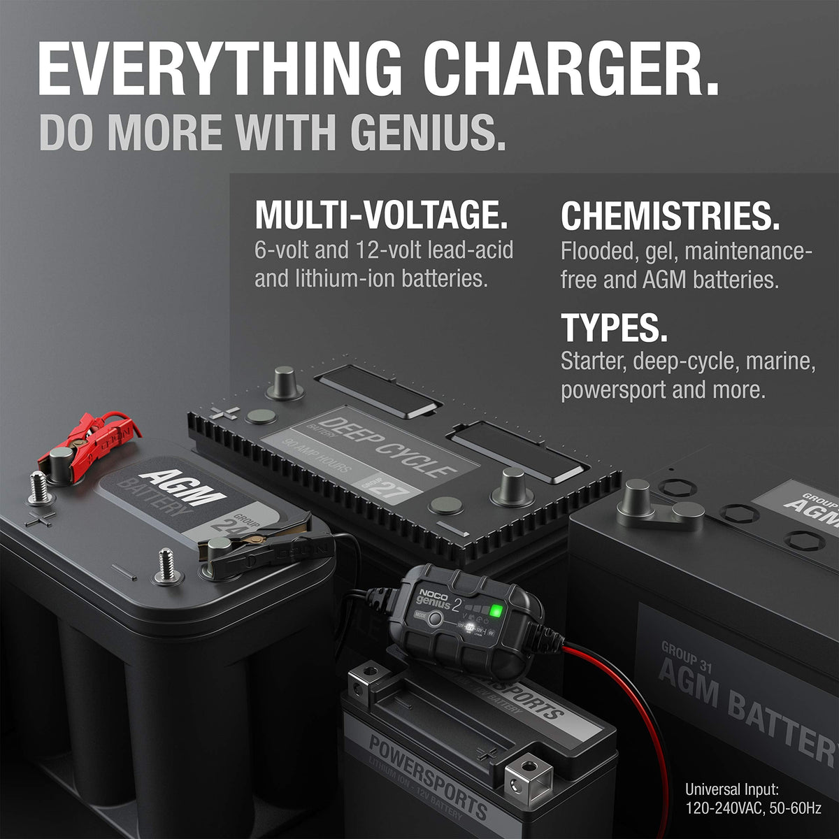 NOCO GENIUS2 2A 6V/12V Smart Battery Charger