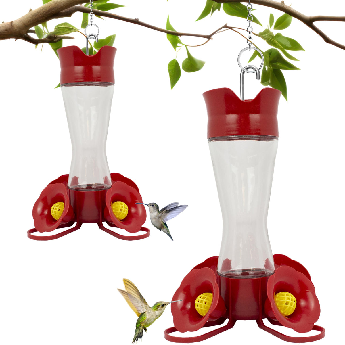 Perky-Pet 203CPBN Glass Hummingbird Feeders, 8 oz, 2-Pack