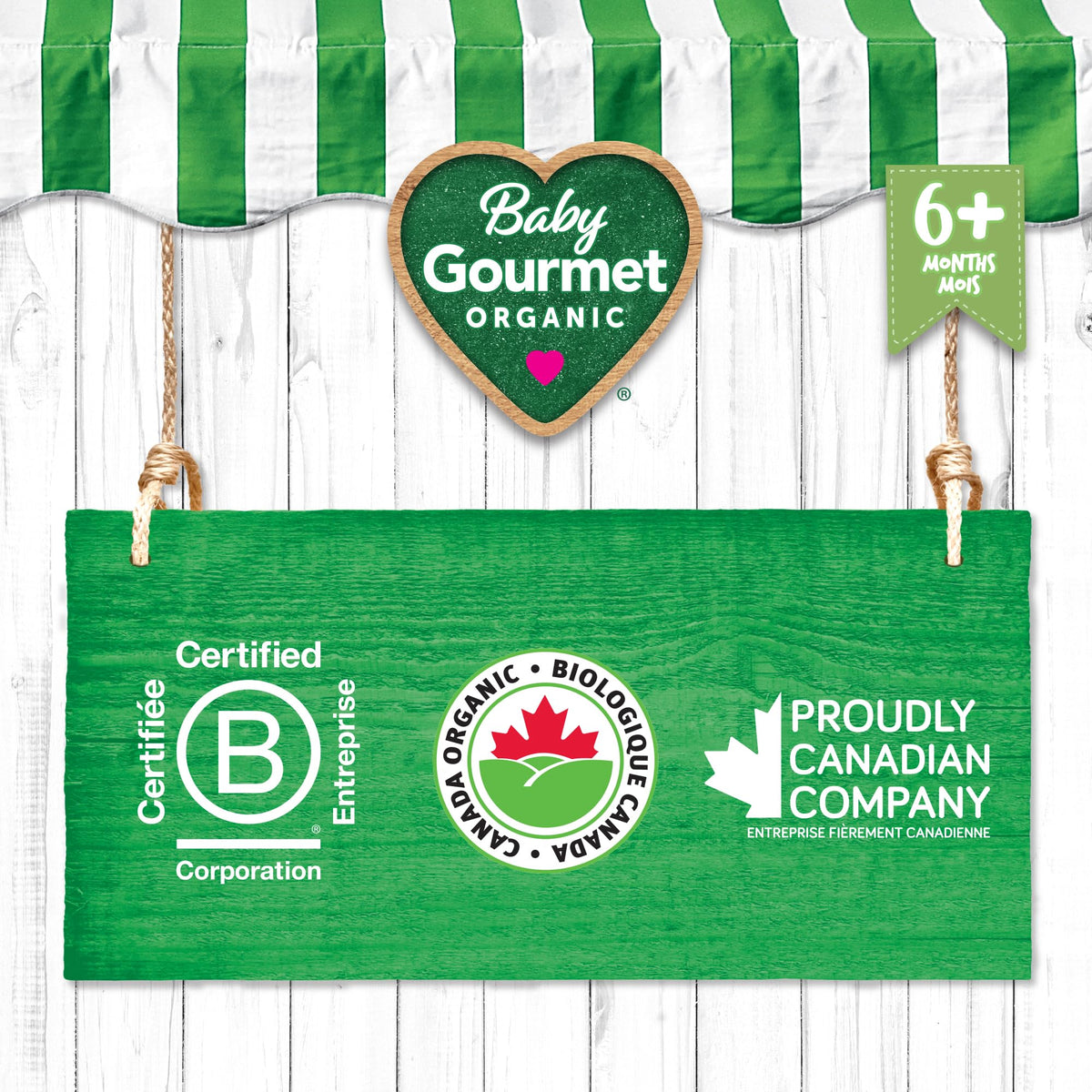 Baby Gourmet Organic Pear & Garden Greens Purée, 12 x 128 ml