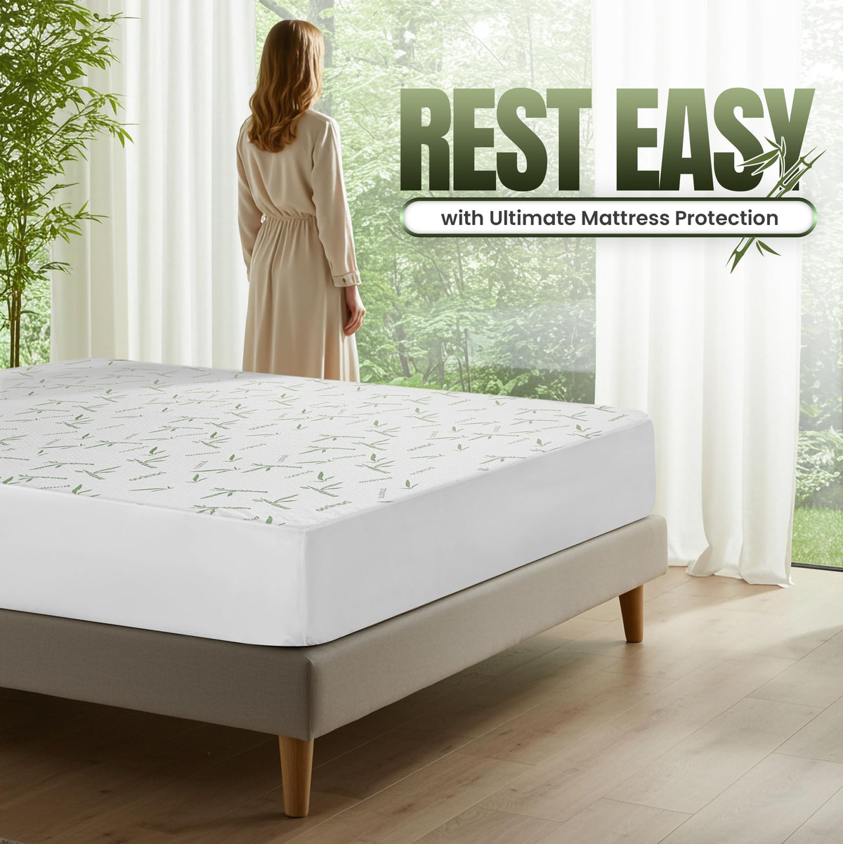 Utopia Bedding Waterproof Bamboo Mattress Protector, Twin