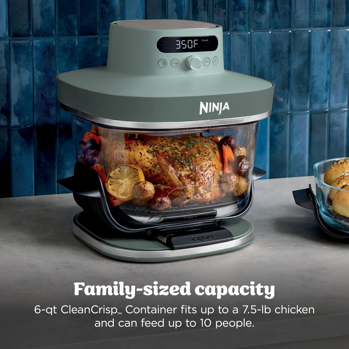 Ninja Crispi Pro 6-in-1 Glass Air Fryer, Ash Grey, AS101CDG