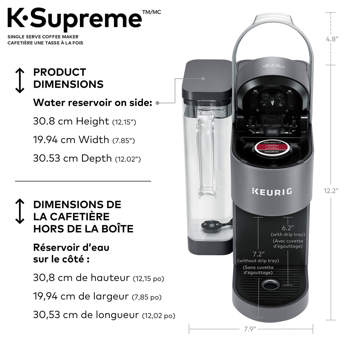 Keurig K-Supreme Single Serve Coffee Maker, Grey