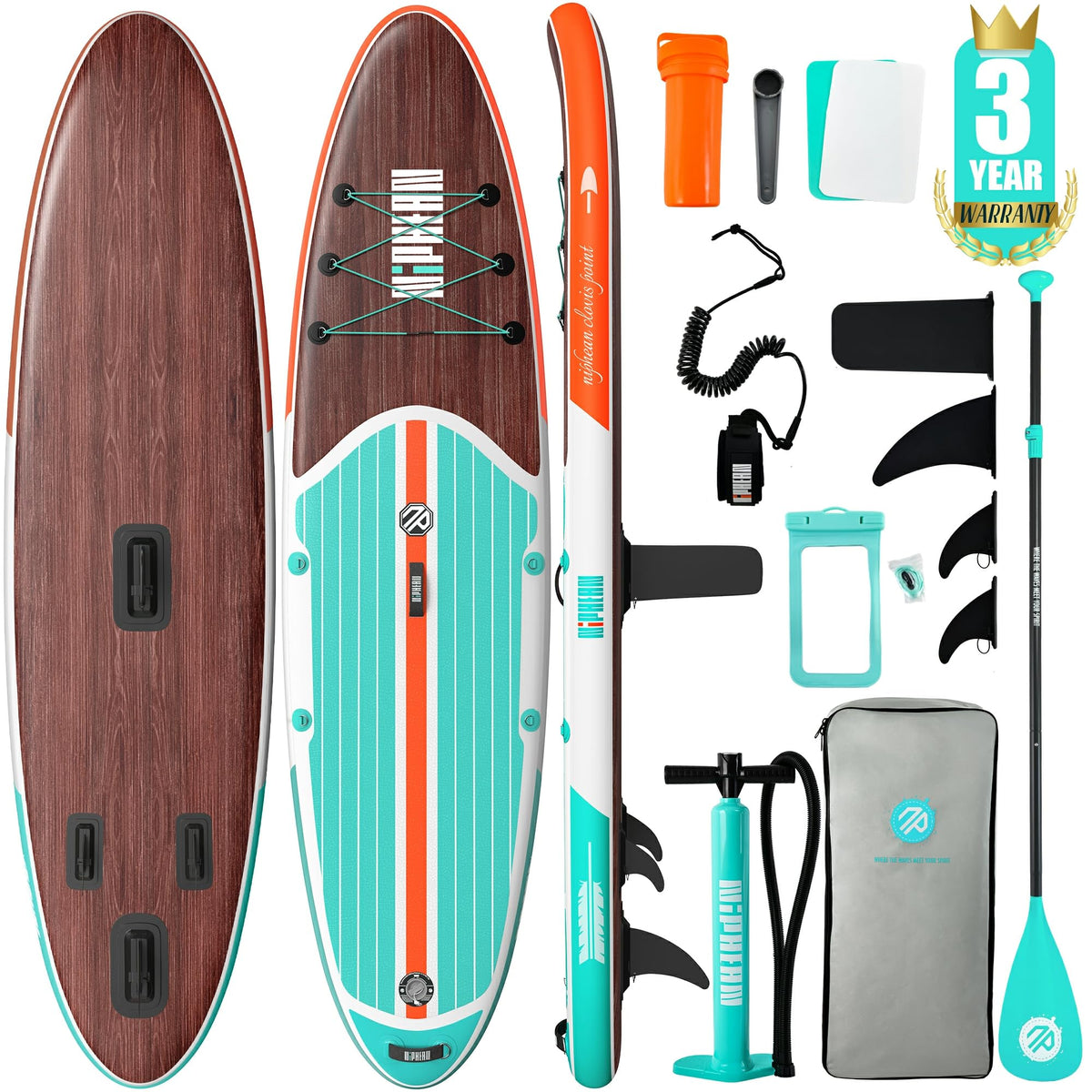 Niphean Inflatable Stand Up Paddle Board with Accessories, 10'6"