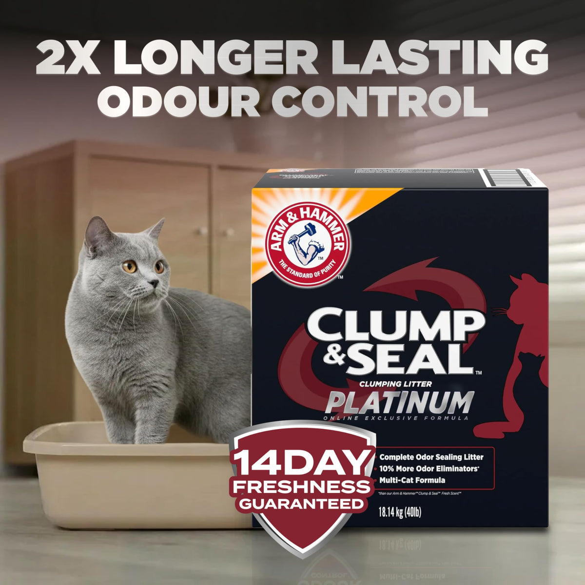 Arm & Hammer Platinum Clump & Seal Extra Strength Litter, 18.14 kg