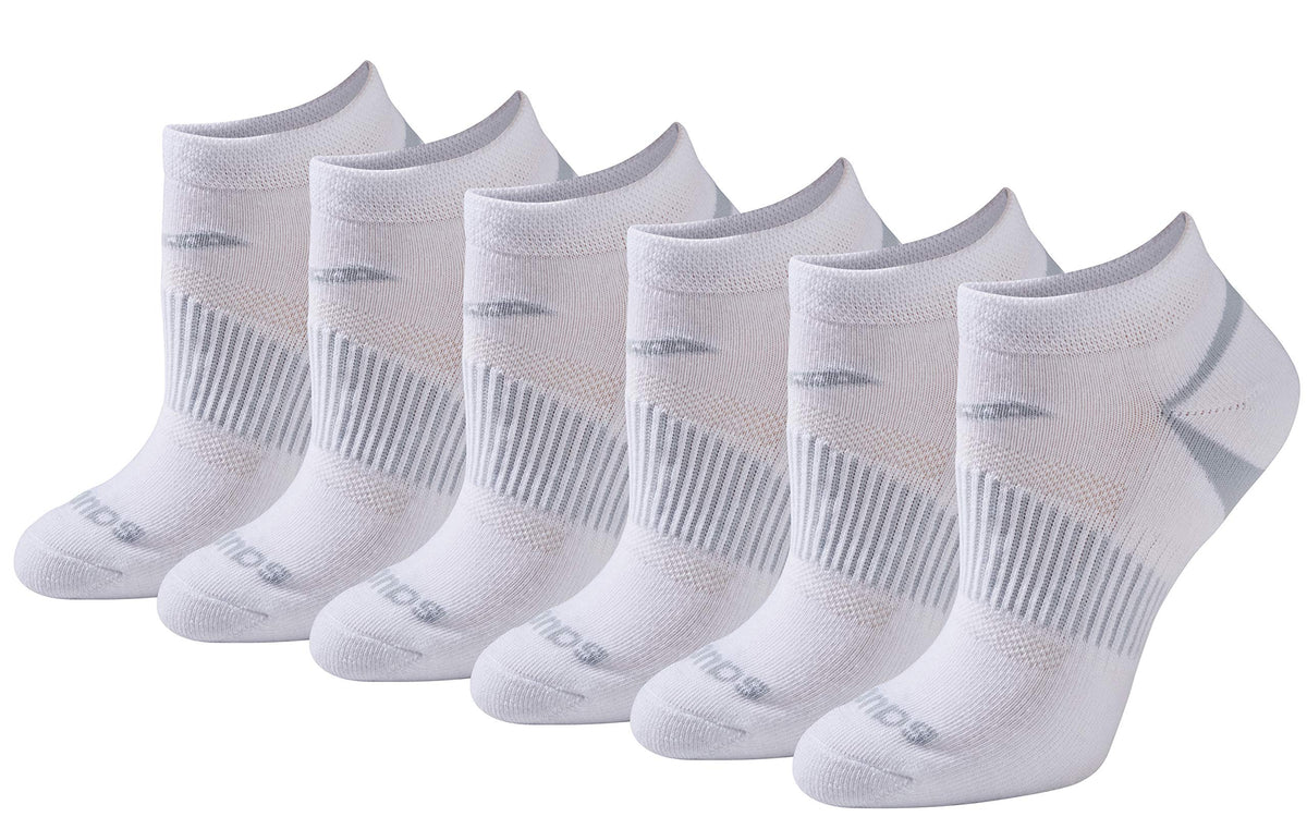 Saucony Women's Selective Cushion Socks, White, Medium (6 Pairs)