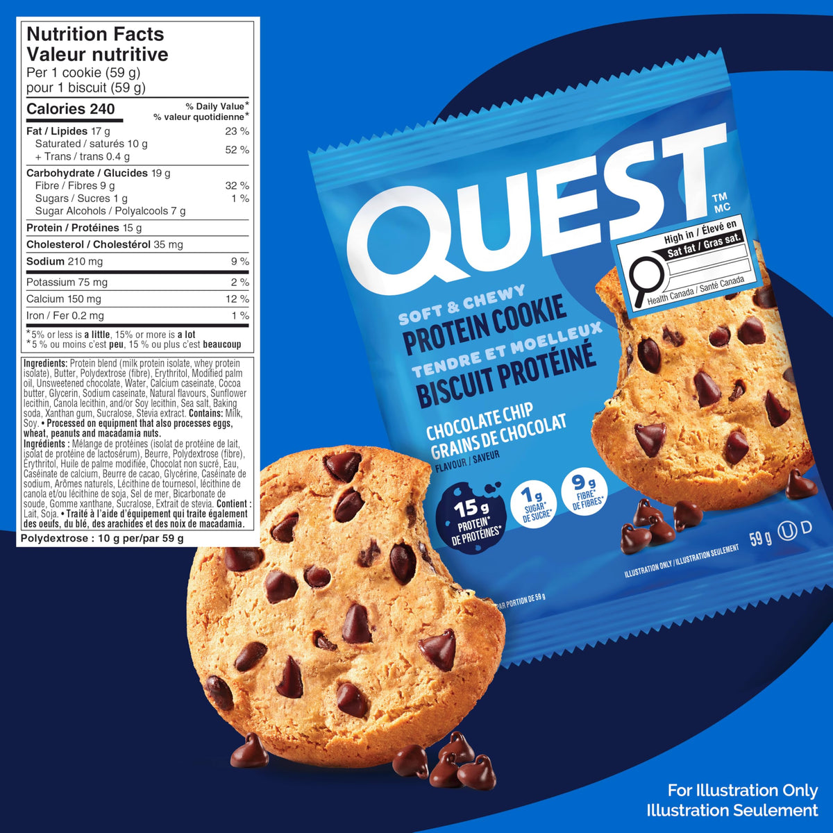 Quest Protein Cookie, Chocolate Chip, 12 Count
