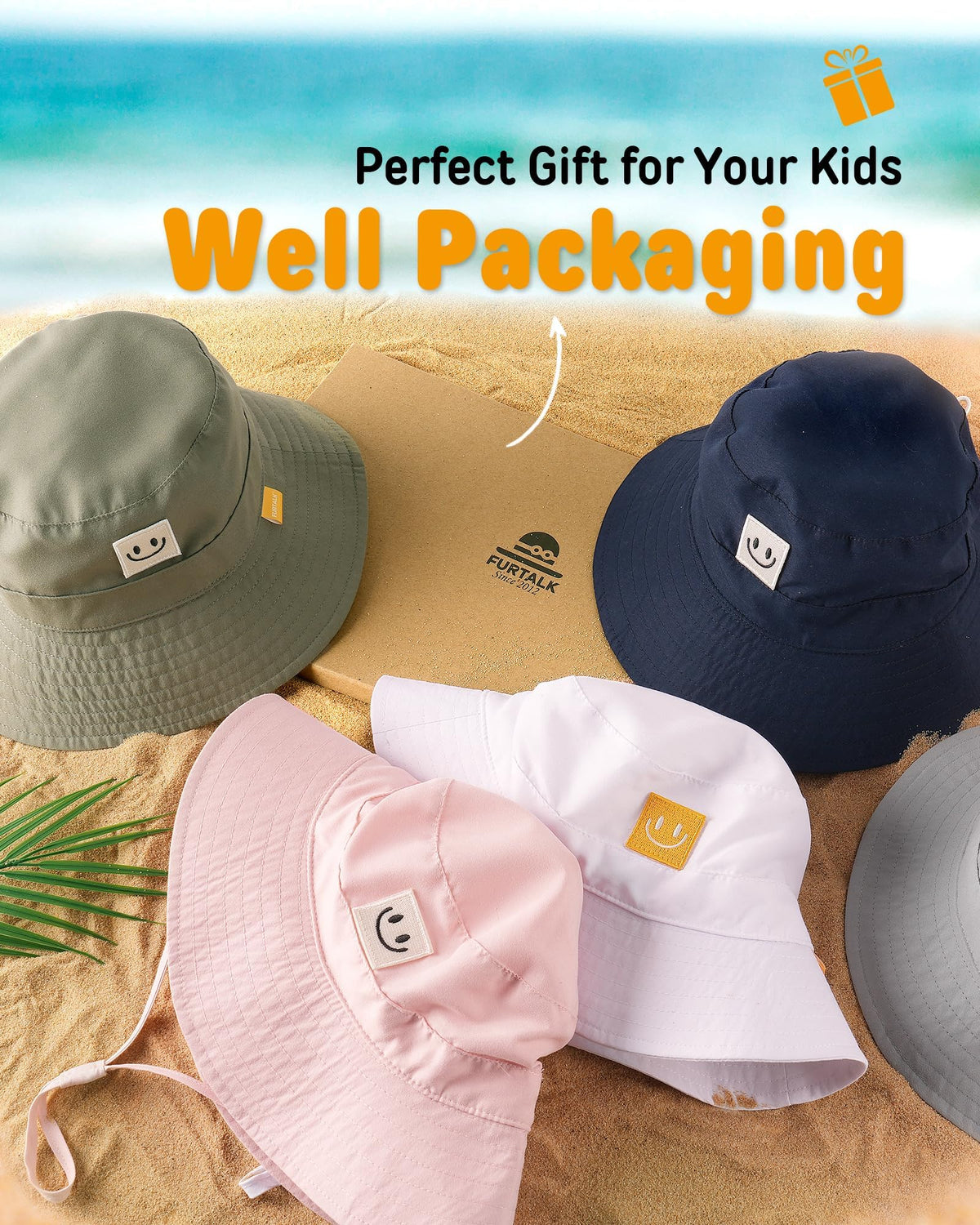 Furtalk Baby and Toddler Bucket Sun Hat, Ages 0-5