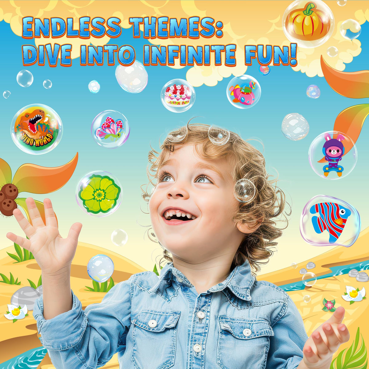 3D Puffy Stickers for Kids, 64 Sheets (3200+ Stickers)