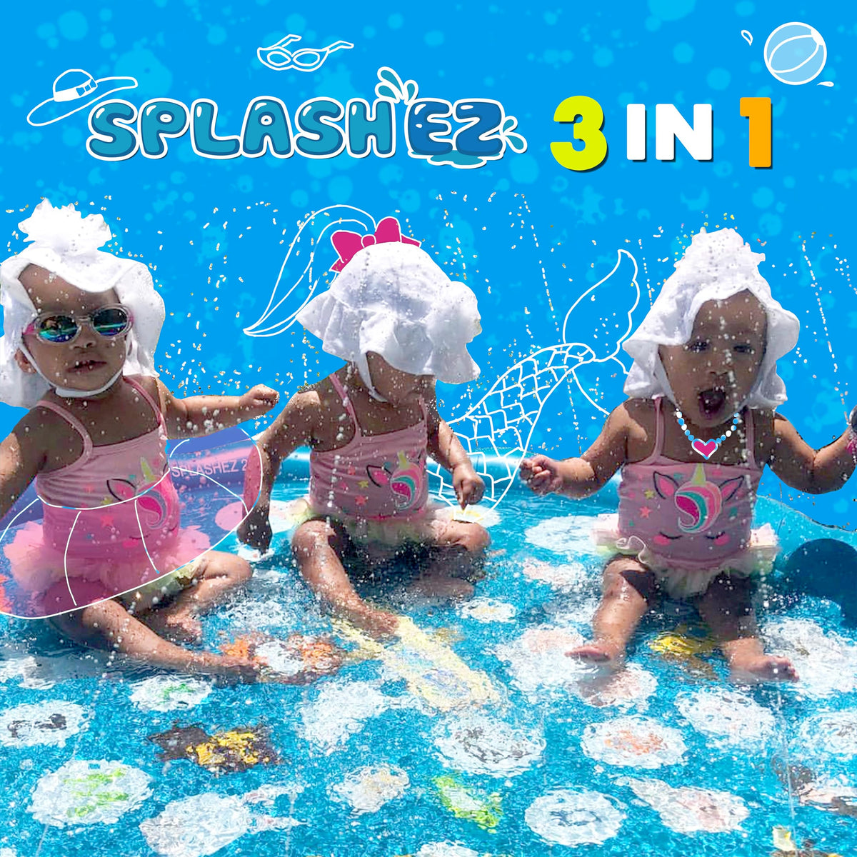 SplashEZ 3-in-1 Splash Pad, Sprinkler and Wading Pool, 60 in