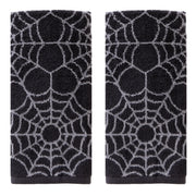 SKL Home Spider Web Cotton Jacquard Hand Towel Set, 2 pc, Black